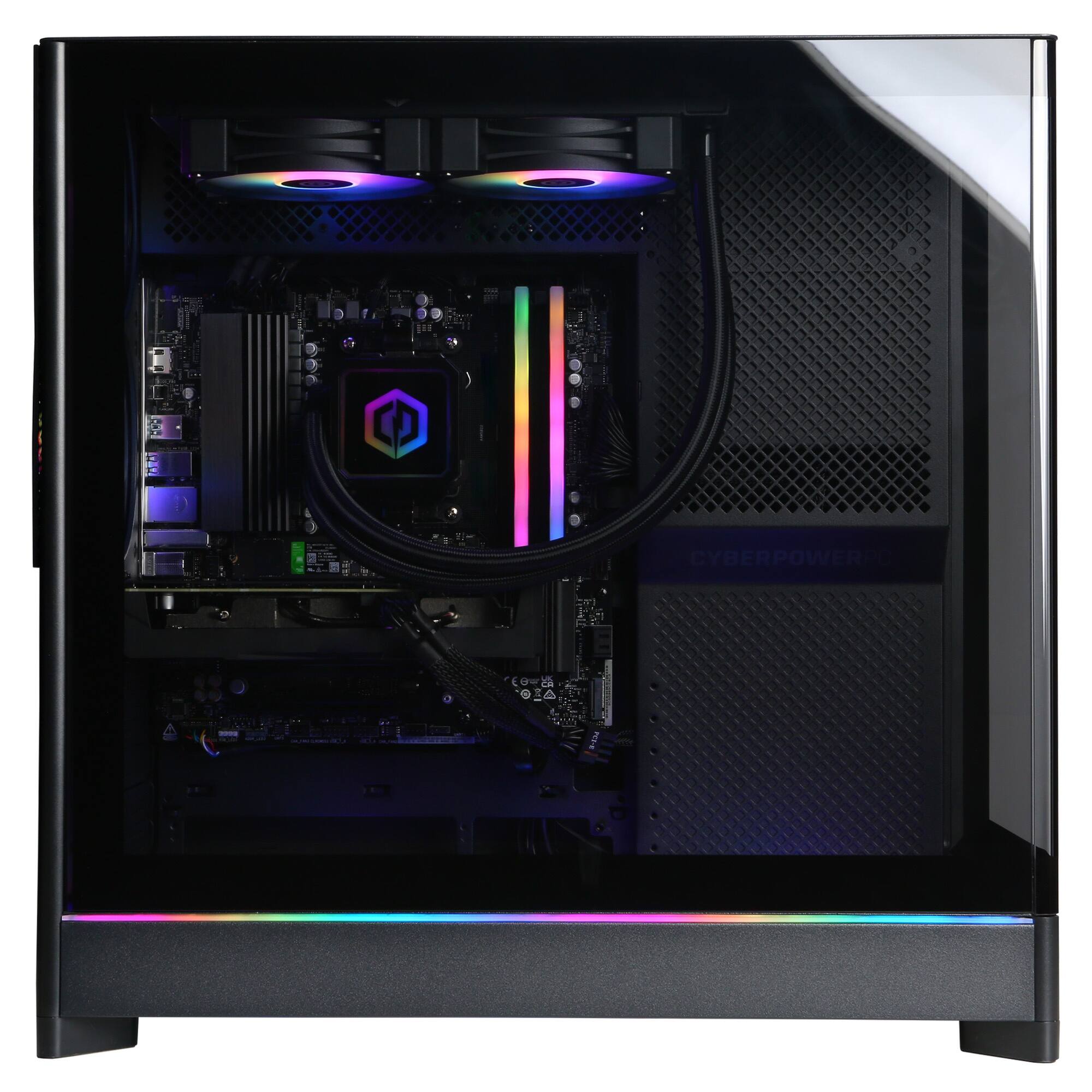 Alt View 5. CyberPowerPC - Gaming Desktop - AMD Ryzen 7 9700X 2024 - AMD Radeon RX 9060 XT 16GB - 32GB DDR5 Memory - 2TB SSD Storage - Black.