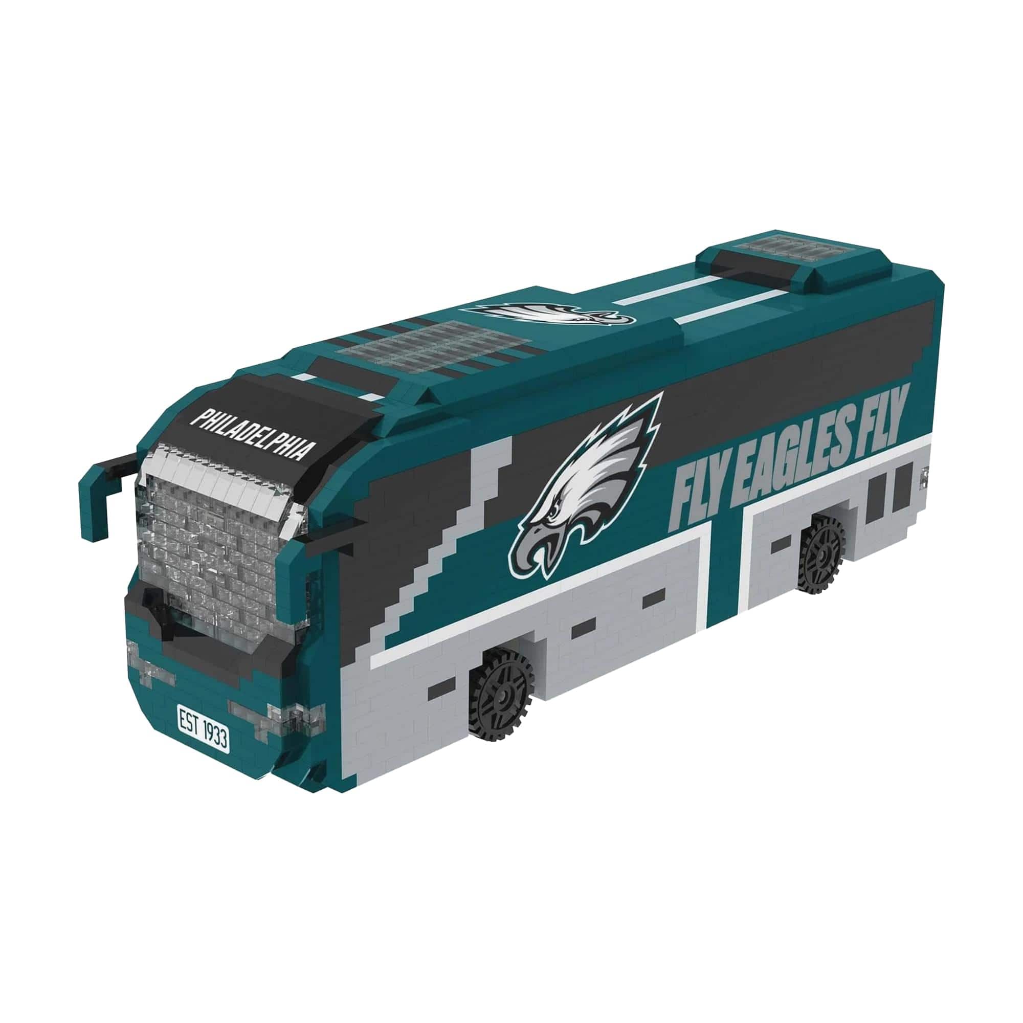 Forever Collectibles - Philadelphia Eagles NFL BRXLZ Team Bus 1236-Piece Building Block Set - Blue
