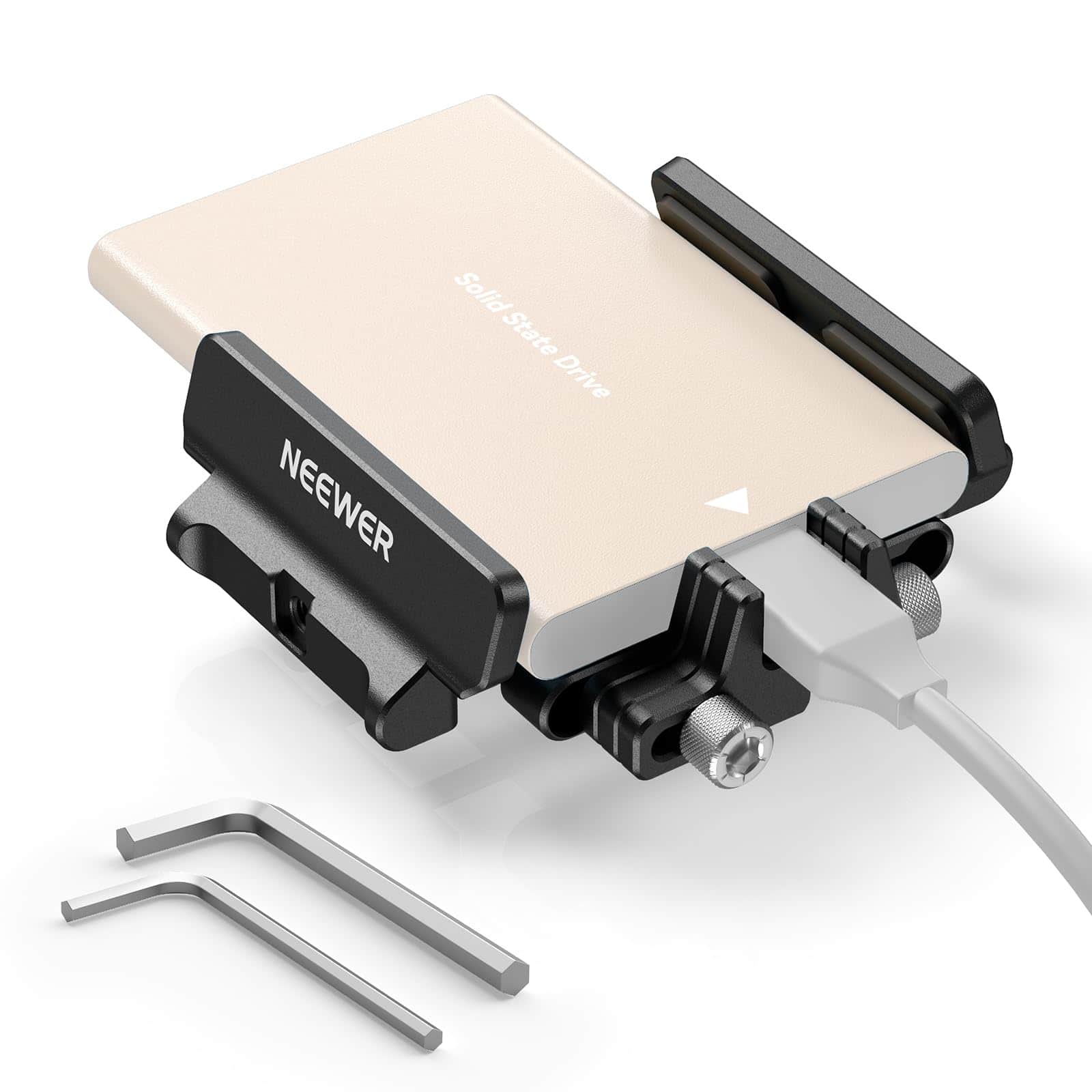 Neewer - SSD Holder with Cold Shoe & Cable Clamp, for SmallRig/iPhone Cage, UA035