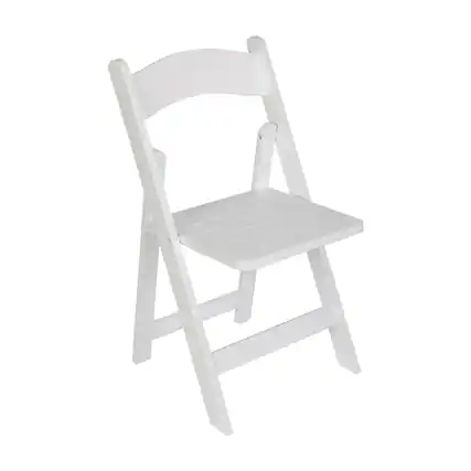 Front. Emma + Oliver - Magill Solid Wood Foldable Dining Chair - White.