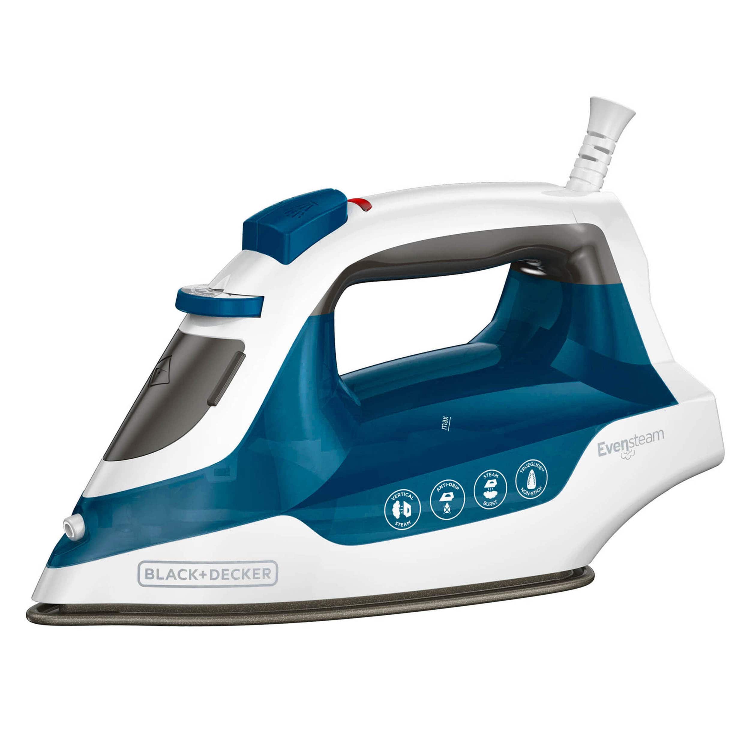 Black+Decker - Easy Steam Nonstick Compact Iron with Even Steam - Blue