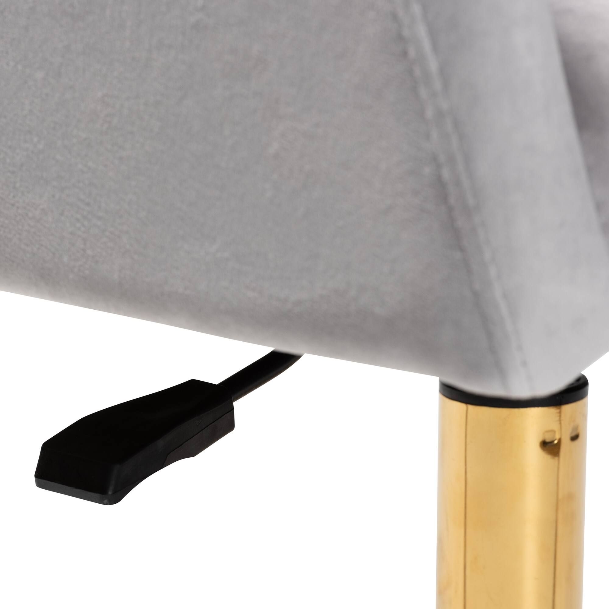 Alt View 4. Baxton Studio - Ravenna Contemporary Glam and Luxe Velvet Fabric and Metal Swivel Office Chair - Grey/Gold.