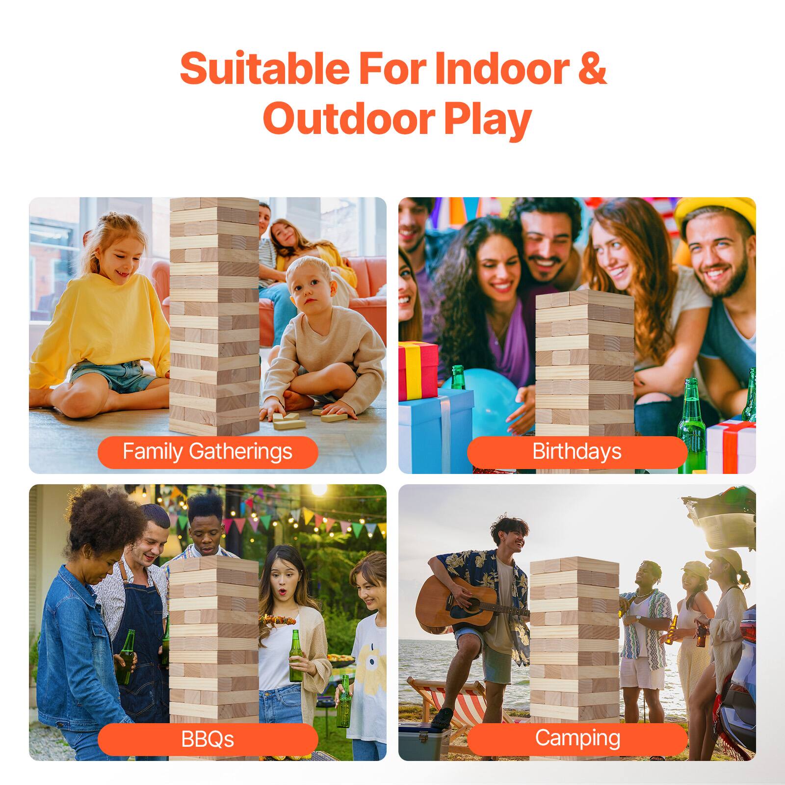 Suitable For Indoor & Outdoor Play

- Family Gatherings
- Birthdays
- BBQs
- Camping