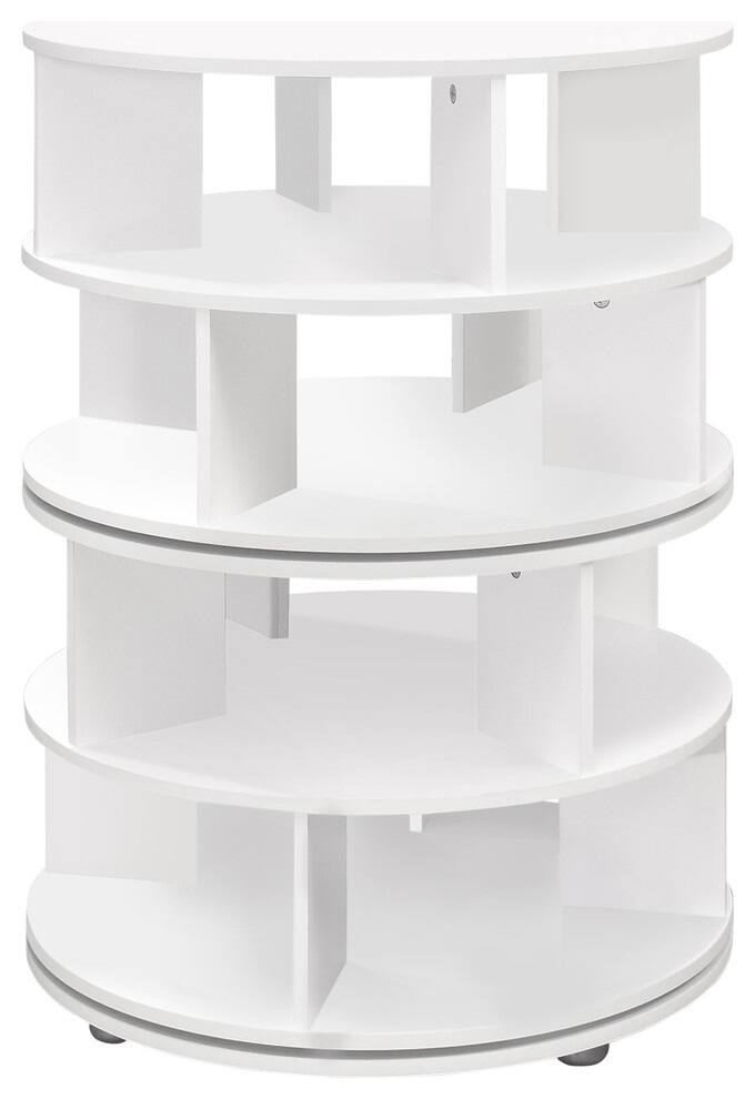 Back. Kings Brand Furniture - Kings Brand Furniture 4-Tier Rotating Lazy Susan Shoe Rack, 360° Revolving Shoe Storage Organizer - White.