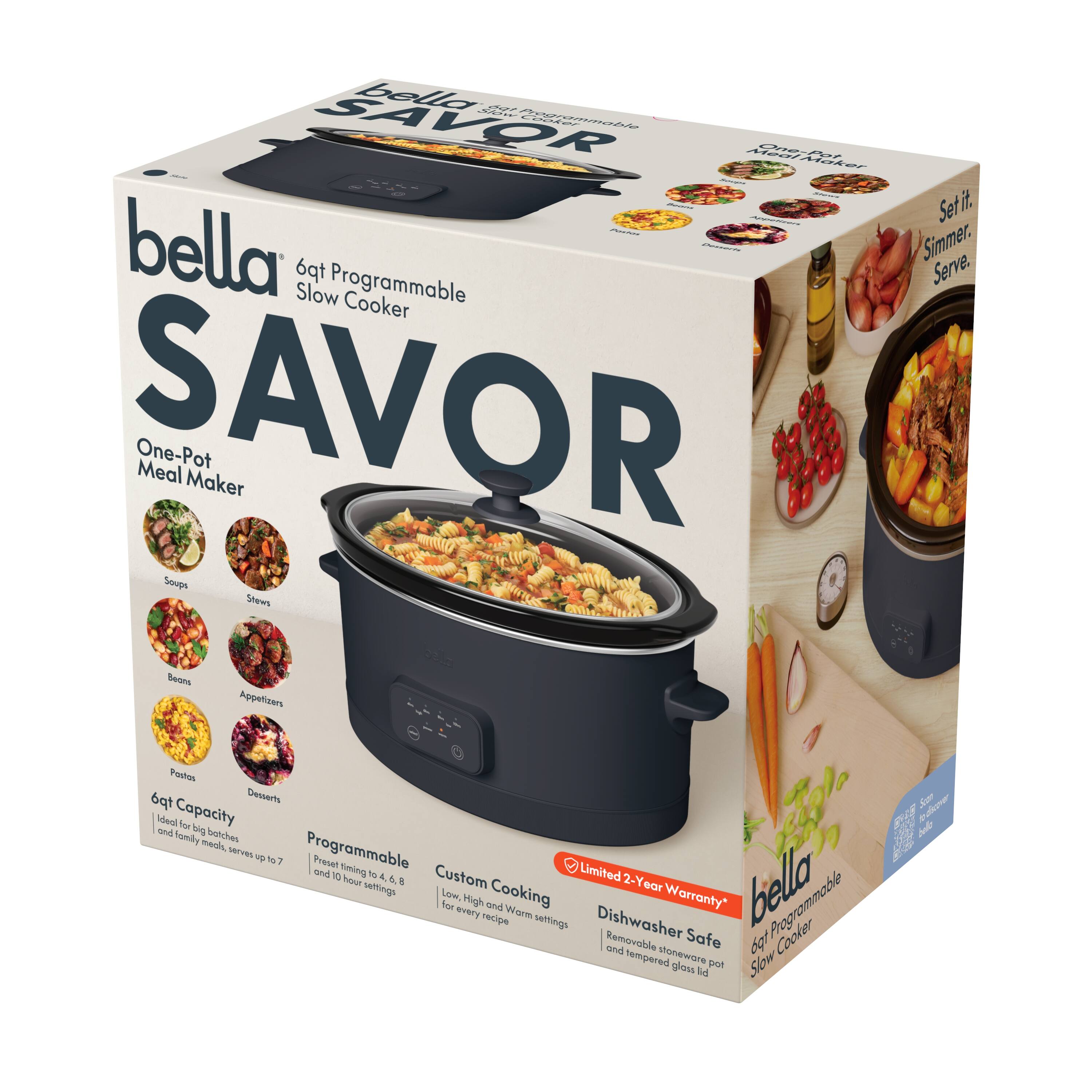 Bella 6 qt. Programmable Slow Cooker Slate - Best Buy