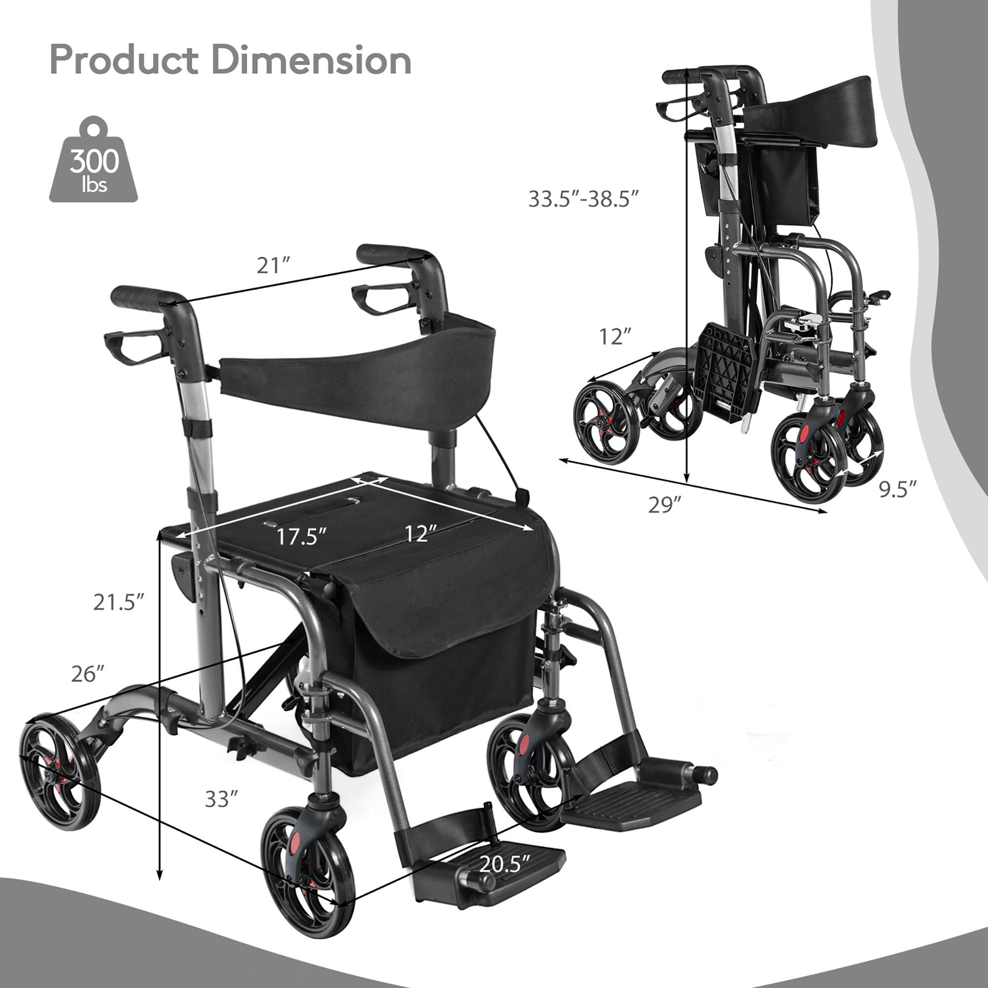 Product Dimension: 300 lbs

33.5"-38.5"
21"
12"
17.5"
12"
29"
9.5"
21.5"
26"
33"
20.5"