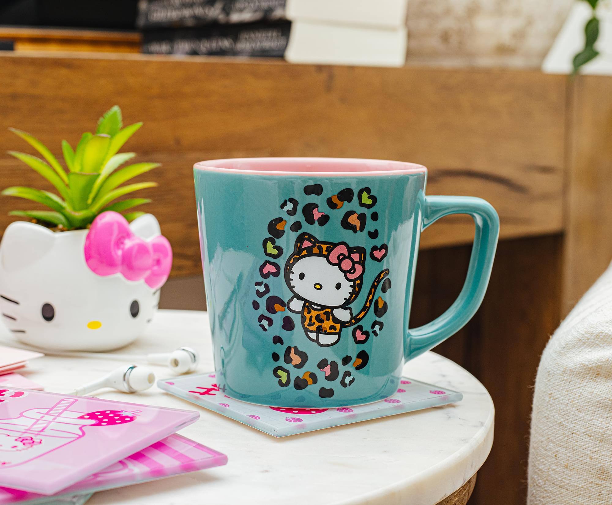 Alt View 10. Silver Buffalo - Sanrio Hello Kitty Jungle Leopard Ceramic Latte Mug | Holds 17 Ounces - Green.