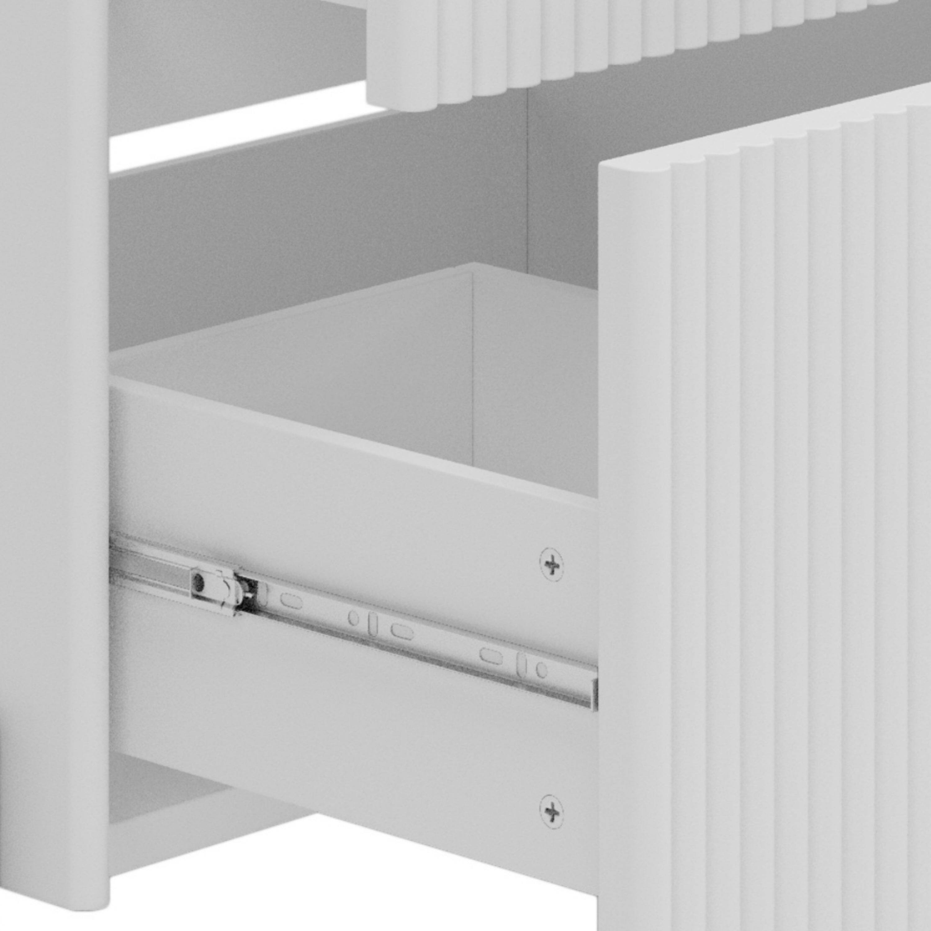 Alt View 6. Boyel Living - 30 Inch Bathroom Vanity with Ceramic Sink Vertical Pulls Full Extension Drawers Soft Close White - White.