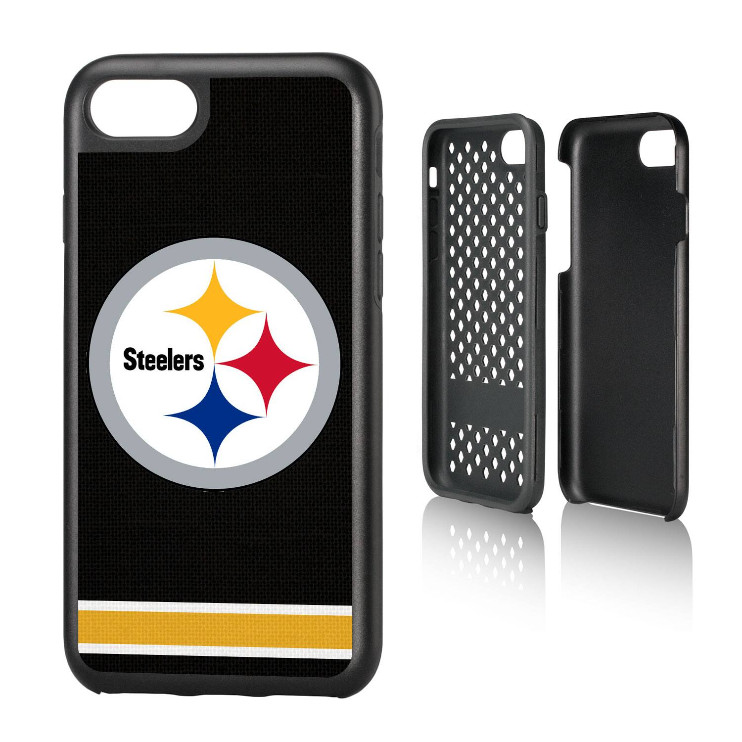 Alt View 3. Keyscaper - Pittsburgh Steelers iPhone Rugged Stripe Design Case - 12 Pro Max - Multicolor.