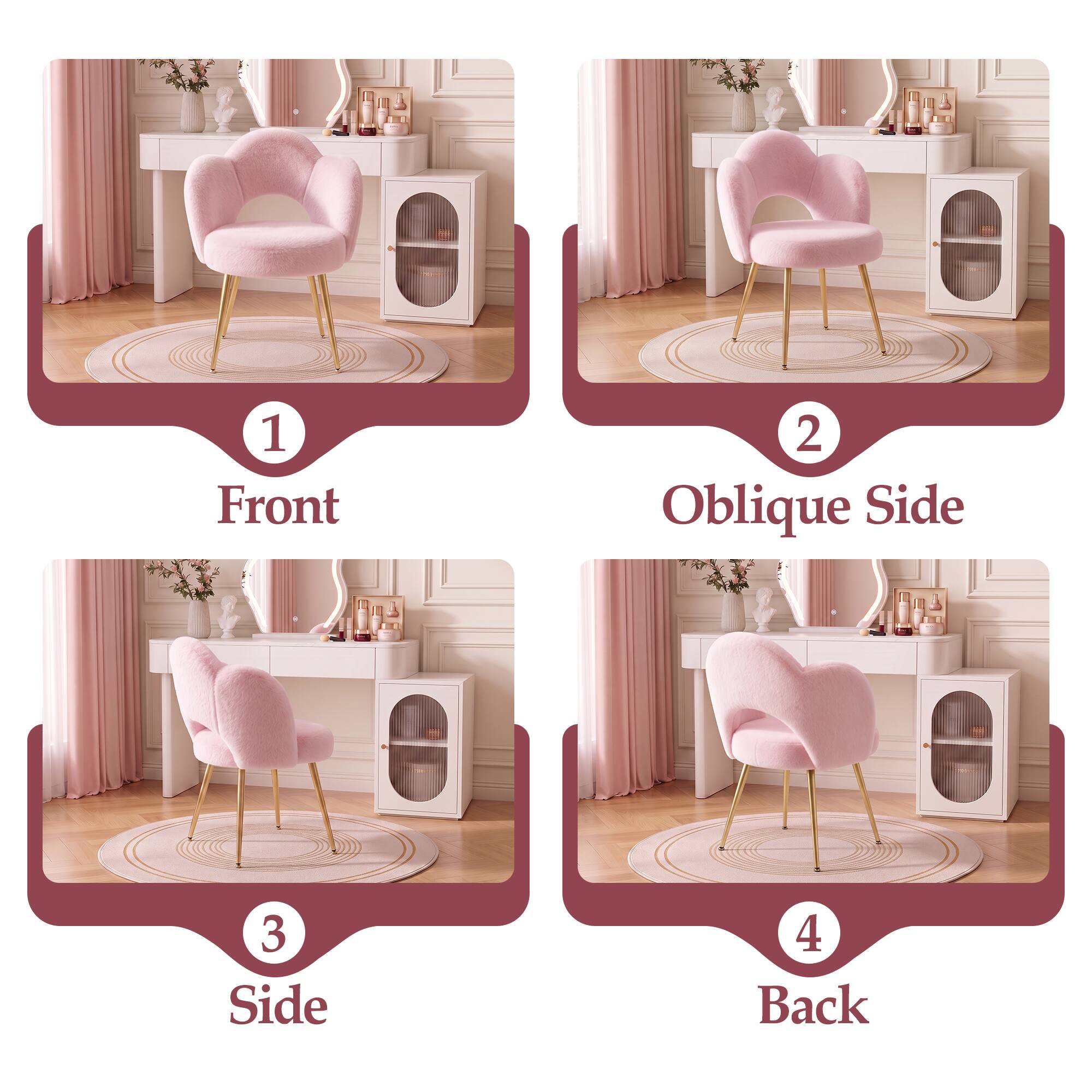 1 Front
2 Oblique Side
3 Side
4 Back
