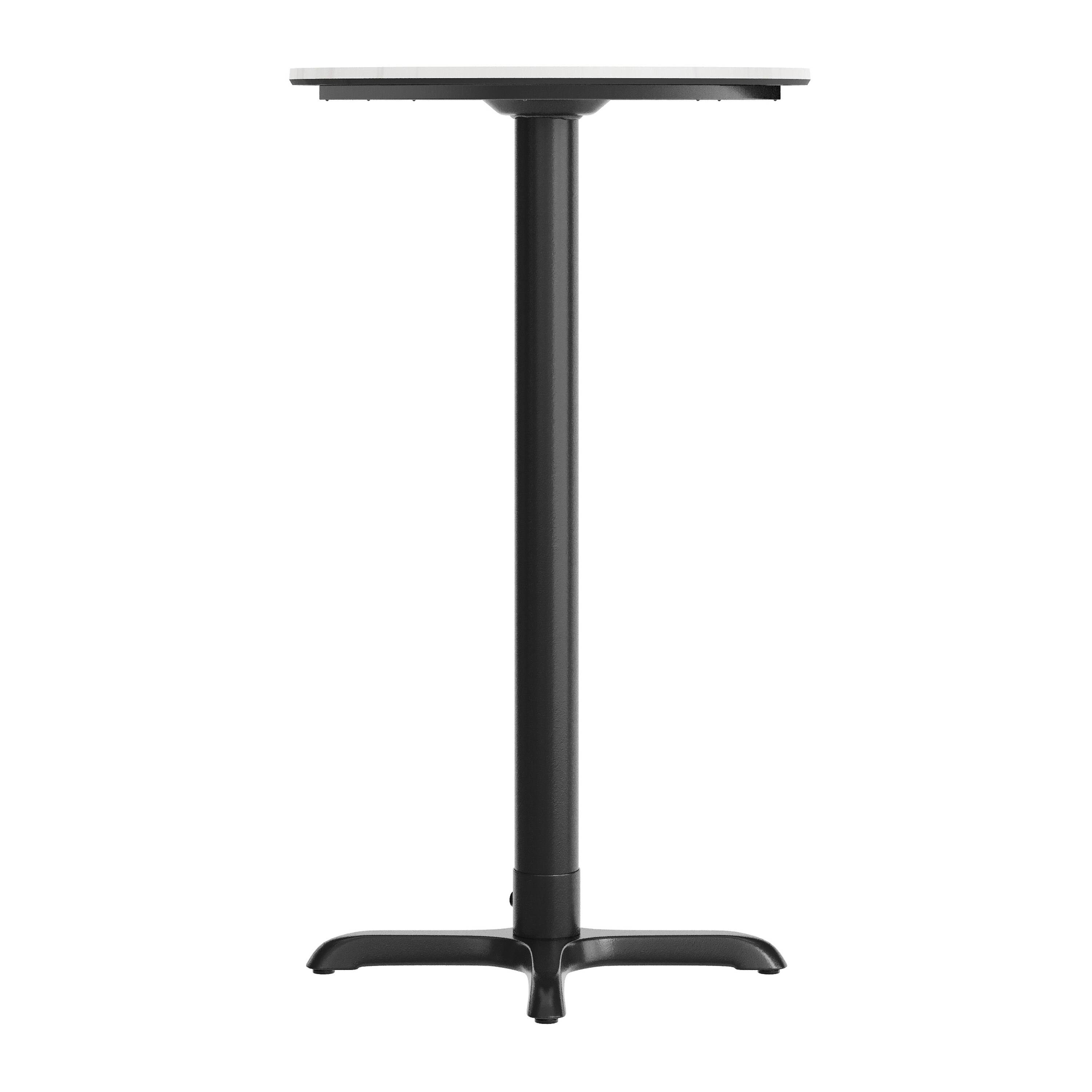 Alt View 7. Emma + Oliver - PureShield Tabletop with Seam-Free Surface Innovation and Bar Height X-Base - White Faux Marble/Black Base.