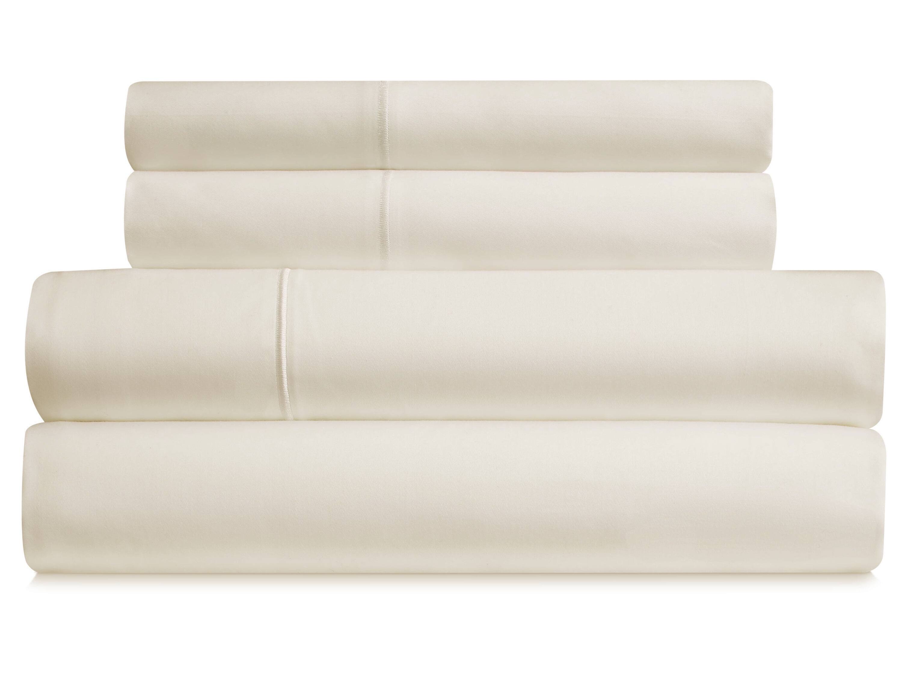 Angle. Bibb Home - Bibb Home 1000TC Egyptian Cotton Rich 4-Piece Sheet Set - White.