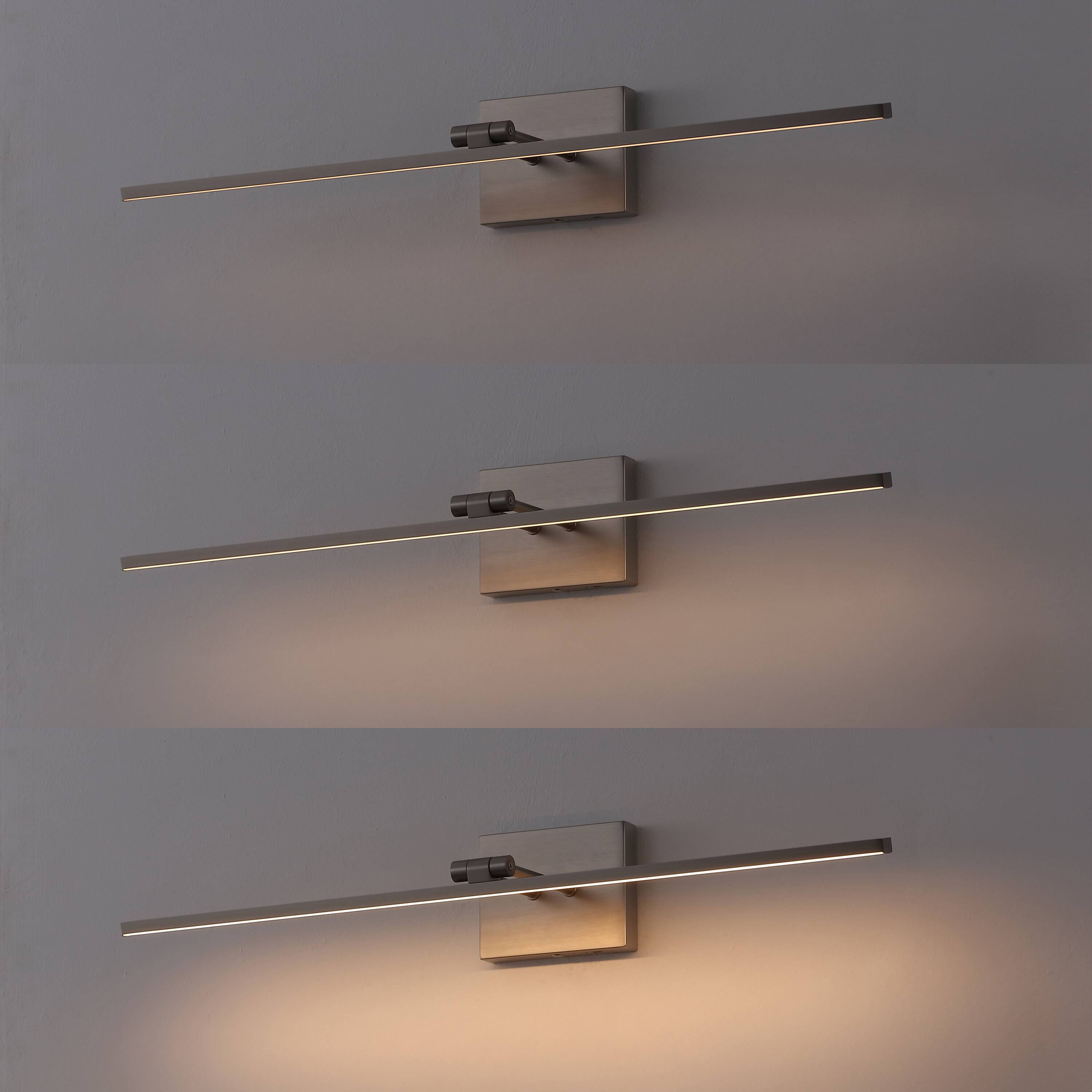 Alt View 6. Jonathan Y - Santino 28" Modern Minimalist Swivel Integrated Dimmable LED Rechargeable Picture Light with Touch Sensor, Nickel - Nickel.