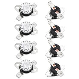 Unique Bargains - KSD301 Thermostat 80°C/176°F 10A Normally Closed N.C Adjust Snap Disc Temp Switch for Microwave/Oven 8pcs Bakelite - Silver