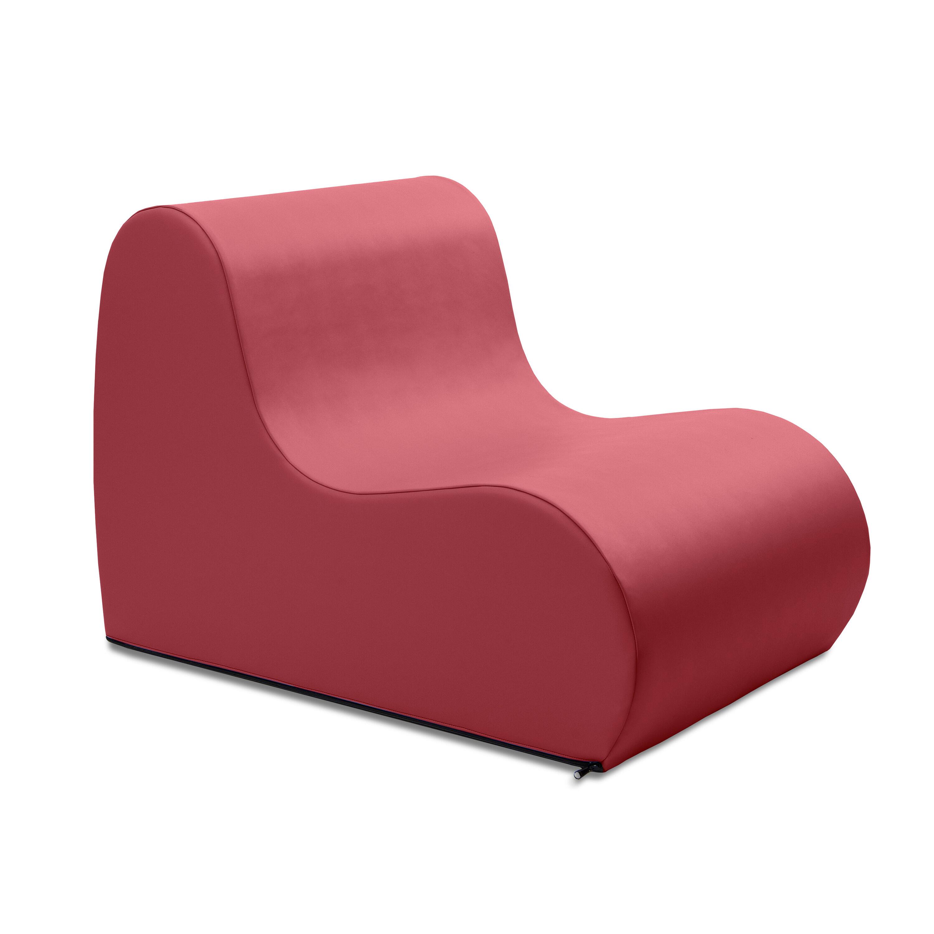 Angle. Jaxx - Jaxx Midtown Medium Classroom Soft Foam Chair - Premium Vinyl Cover - Claret Dark Red - Claret Dark Red.