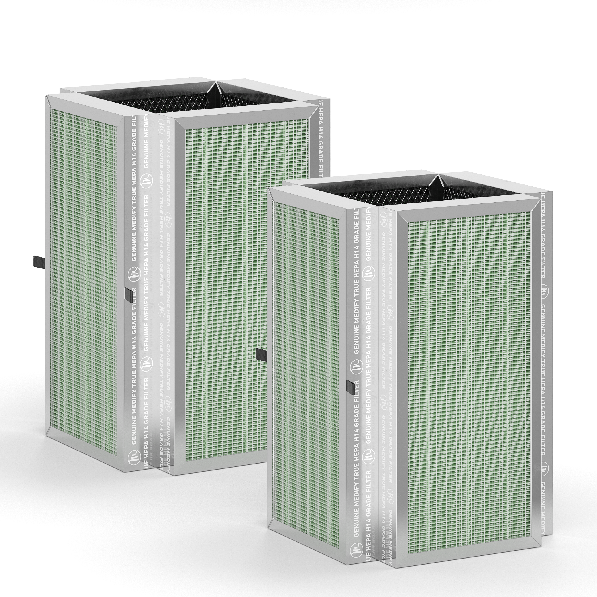 Medify Air - MA-50 Genuine HEPA H14 Replacement Filter - 2 pack - Silver - Front_Zoom