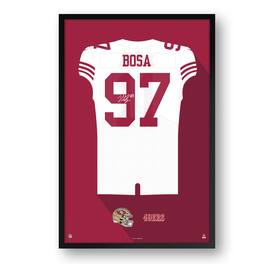 Sporticulture - Nick Bosa San Francisco 49ers 14" x 20" Away Jersey Framed Art Print - White
