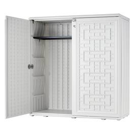 VEVOR - Outdoor Storage Shed 8 Cu Ft Waterproof Resin Storage Cabinet ,for Garage,Backyard Patio Accessories & Garden Tools - White