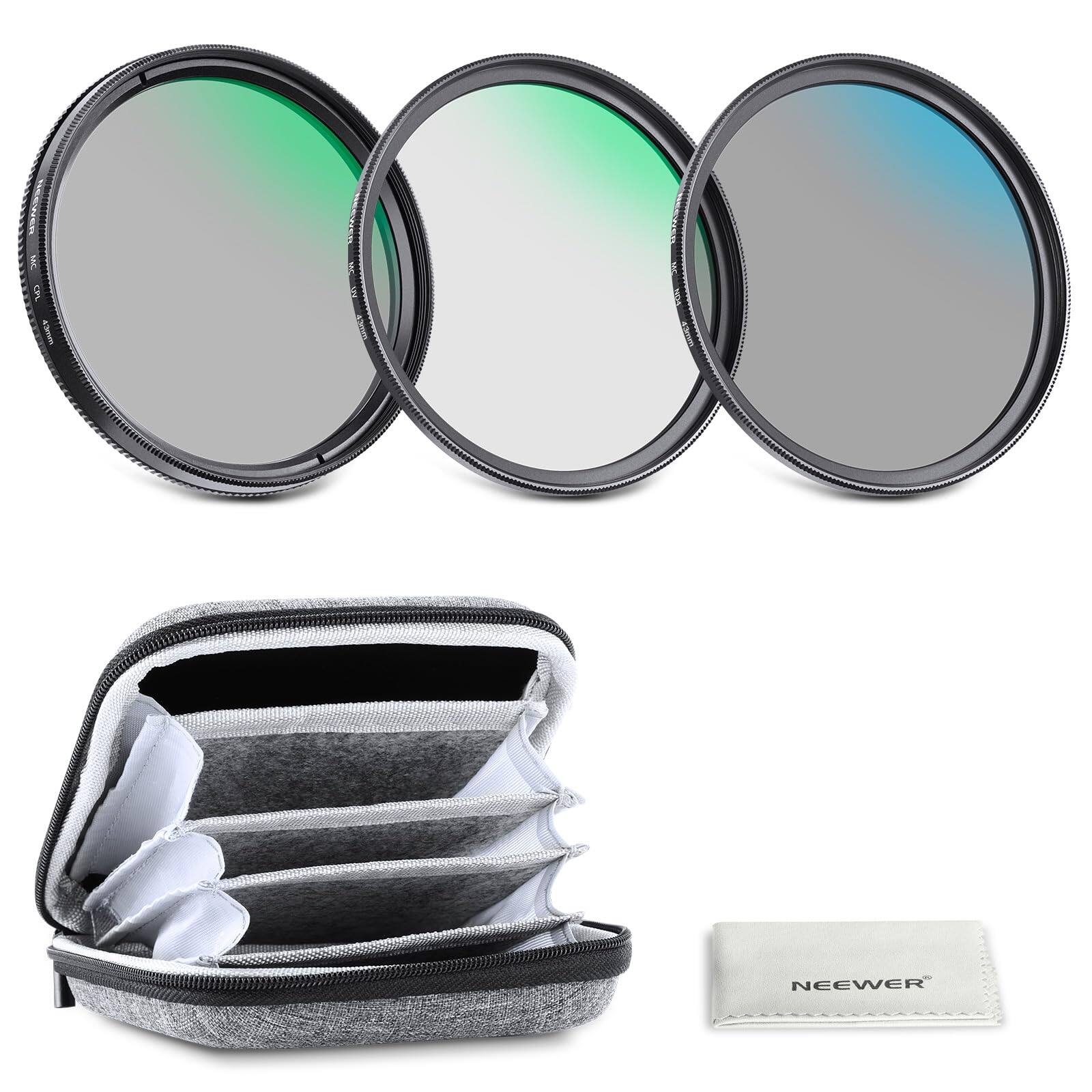 Neewer - 43mm UV/CPL/ND4 Filter Kit with Case price history on PriceWatchPro