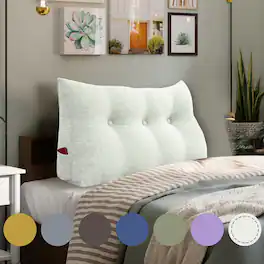 wowmax - Wedge Pillow Headboard for Twin - Ivory Gift Pillow with Removable Cover for Mom - White