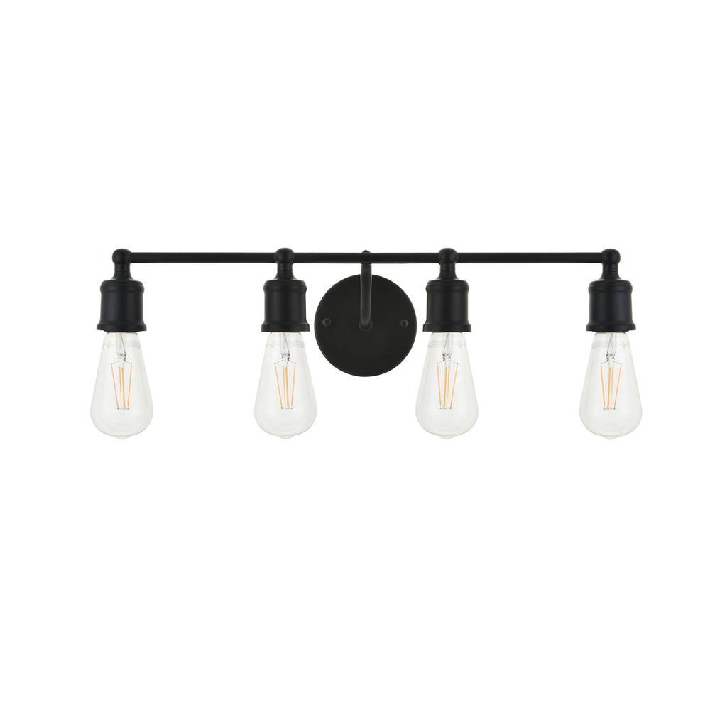 Alt View 8. Living District - Serif 4 light black Wall Sconce - Black.