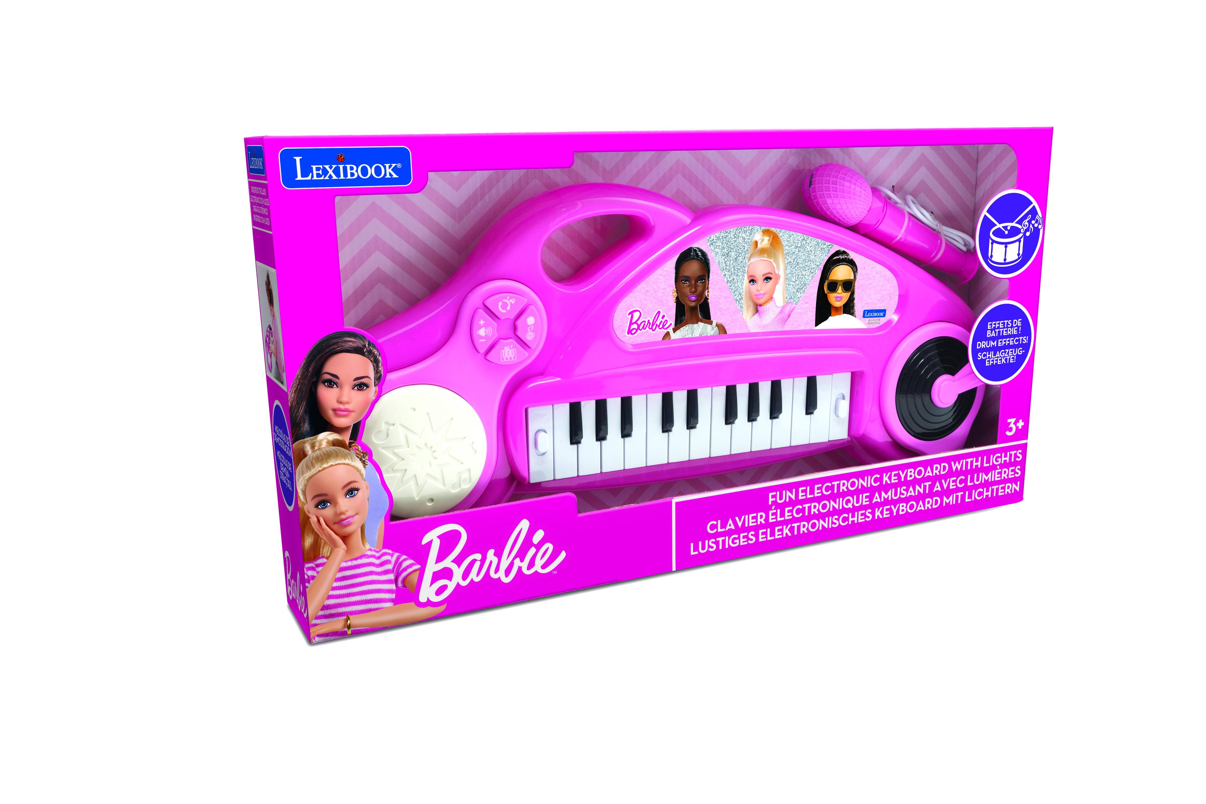 1 + 2D1 LEXIBOOK - 0 4 EX 1 1 Barbie Lesnre EFFLTS DE BATTERIE DRUM EFFECTS SCHLAGGLUG- SCHL ESPERTE wer AC 1 NN 6 p  Barbie 3+ WITH LIGHTS KEYBOARD AVEC LUMIÈRES ELECTRONIC AMUSANT A LICHTERN FUN MIT VIER LECTRONIQUE KEYBOARD CLA ELEKTRONISCHES LUSTIGES