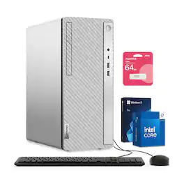 Lenovo - IdeaCentre Desktop - Intel Core i7-14700 - 16GB RAM 1TB SSD - Wired Keyboard & Mouse - Adata 64GB USB Drive - Gray