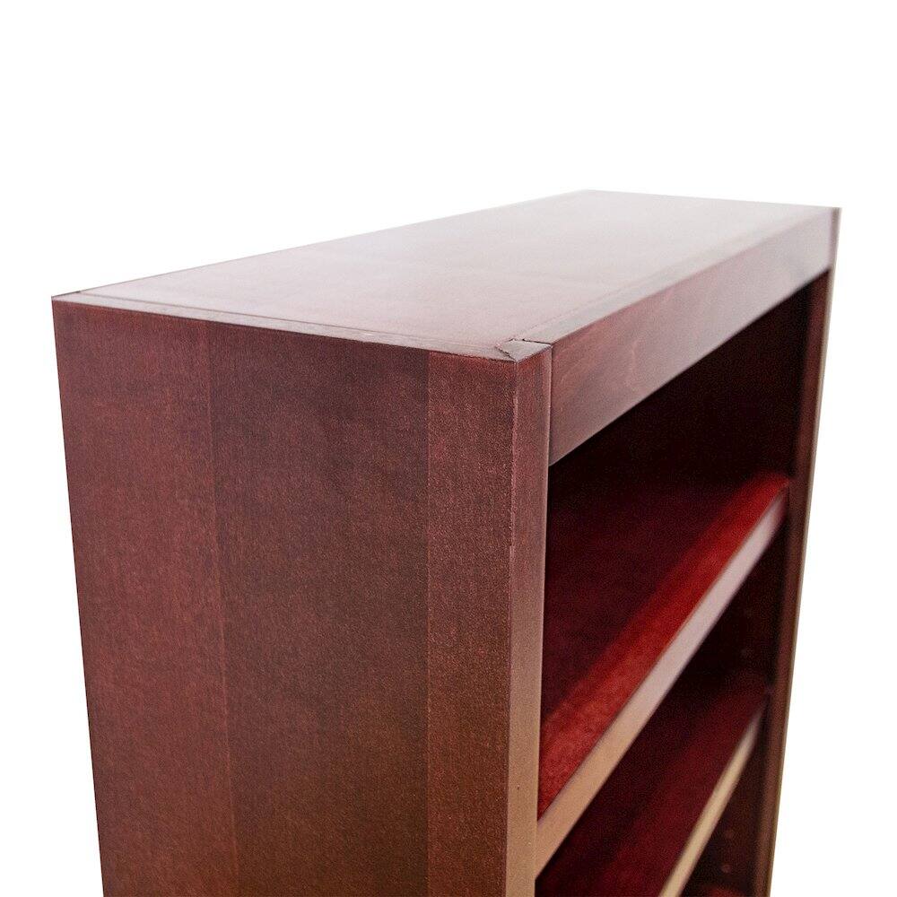 Left. Concepts in Wood - Single Wide Bookcase 4 Shelves Cherry Finish - Red.
