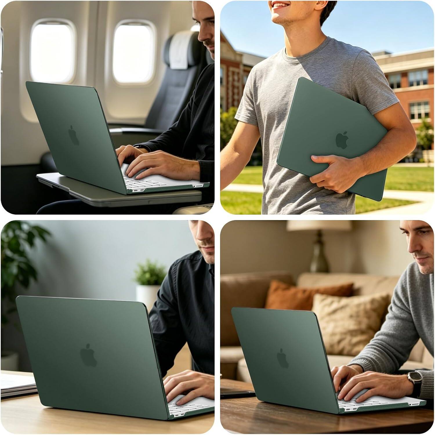 Alt View 5. mosiso - Case for MacBook Neo 13 inch 2026 Model A3404, Fingerprints-Resistant Hard Shell&Keyboard Cover&Screen Film&Type C - Emerald Green.