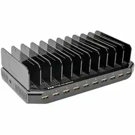 Eaton Tripp Lite Series 10-Port USB Charging Station with Adjustable Storage, 12V 8A (96W) USB Charger Output, Schuko