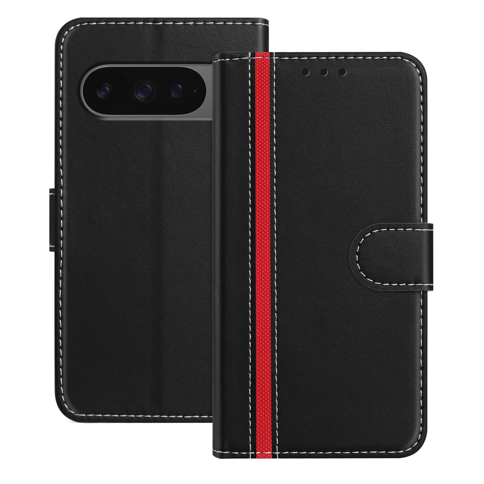 Dteck - Slim Card Holder Case for Google Pixel 10 /10 Pro,PU Leather Magnetic Closure Shockproof TPU Inner Flip Wallet Cover - Black price history on PriceWatchPro