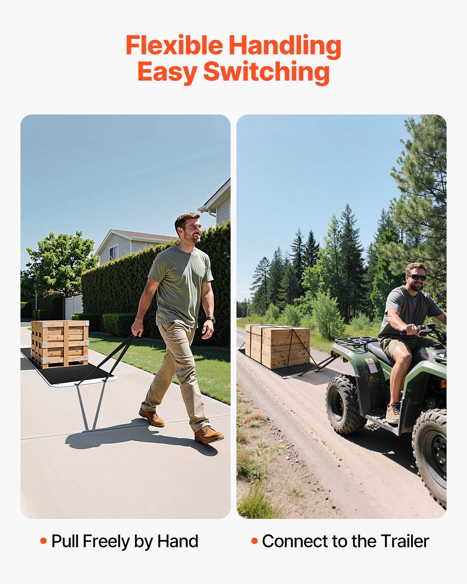 Flexible Handling  
Easy Switching  

- Pull Freely by Hand  
- Connect to the Trailer