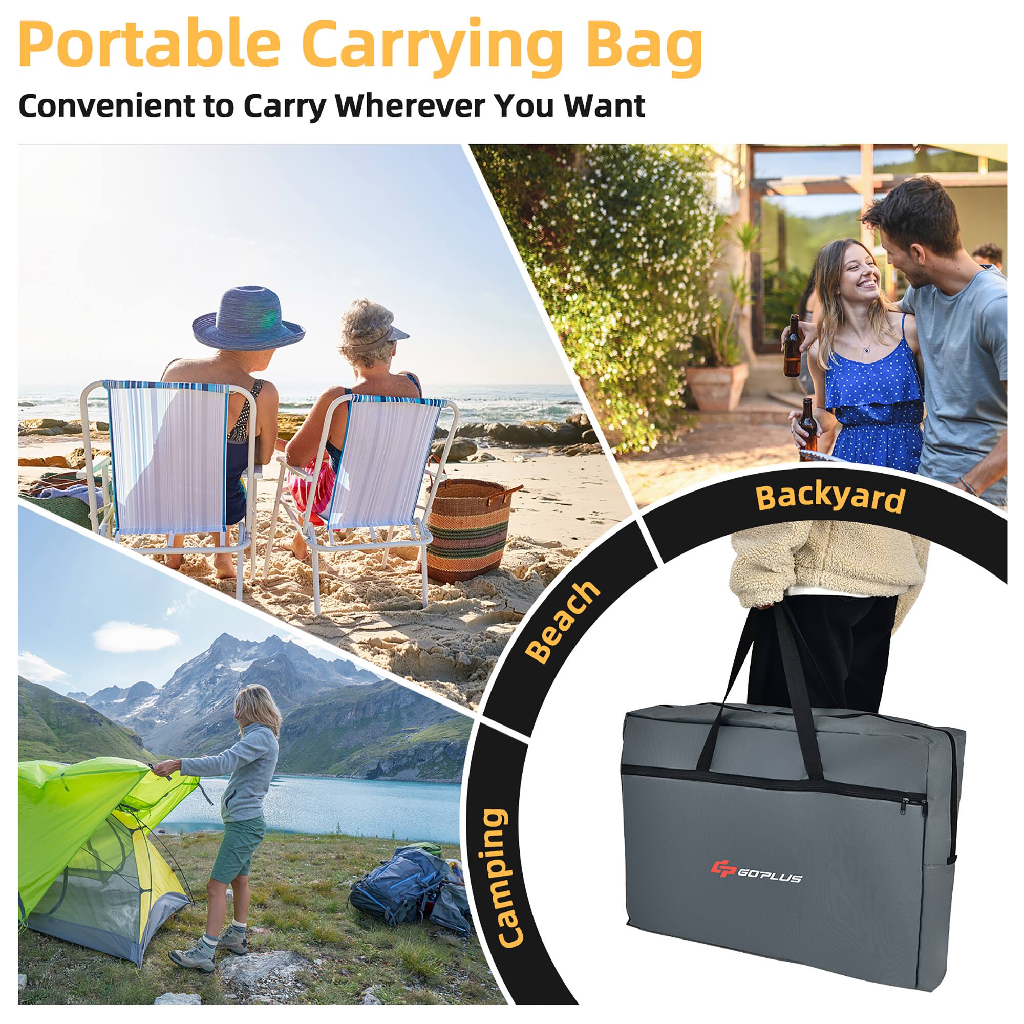 Portable Carrying Bag Convenient to Carry Wherever You Want Beach Backyard Camping G GOPLUS