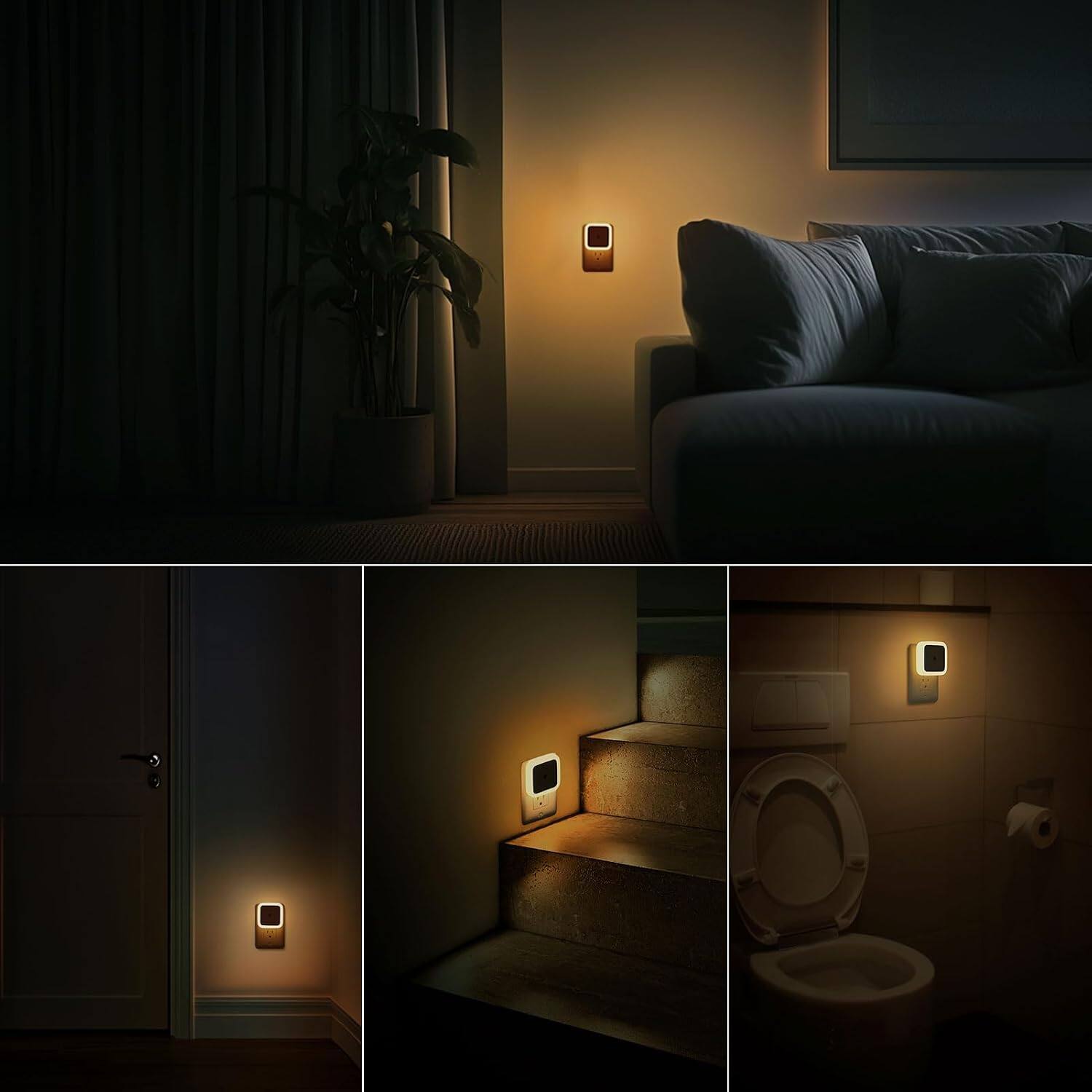Alt View 2. Core Tech - Plug-In LED Night Lights with Automatic Dusk-to-Dawn Sensor, 4-Pack - White.