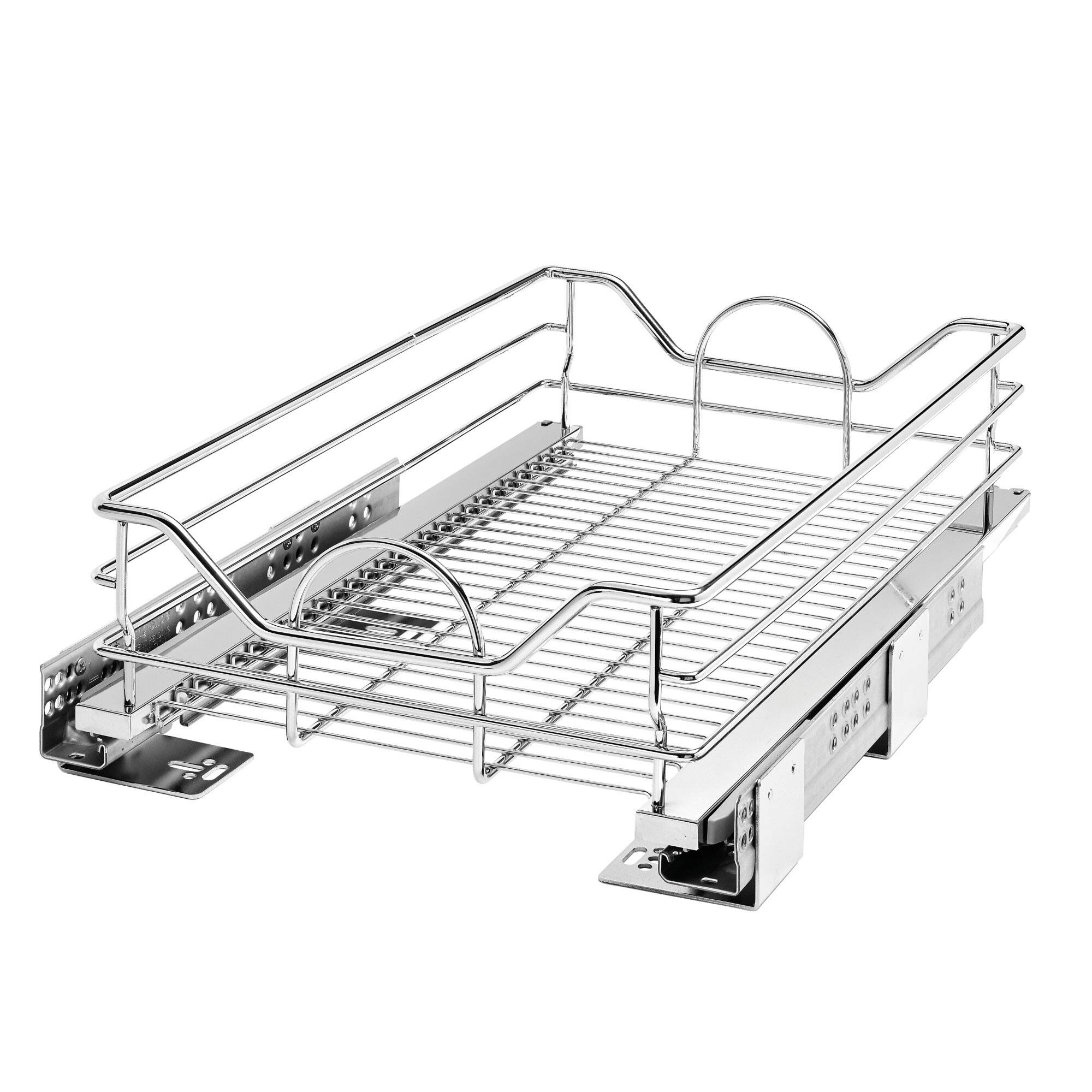 Rev-A-Shelf - Pullout Cabinet Basket w/ Soft-close, 14.5'' x 21.74'', 5730-15CR - Silver