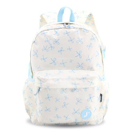 Front. J World - J World Unisex Oz 17" Daily Backpack For School And Travel - Blue Bows - BLUE BOWS.
