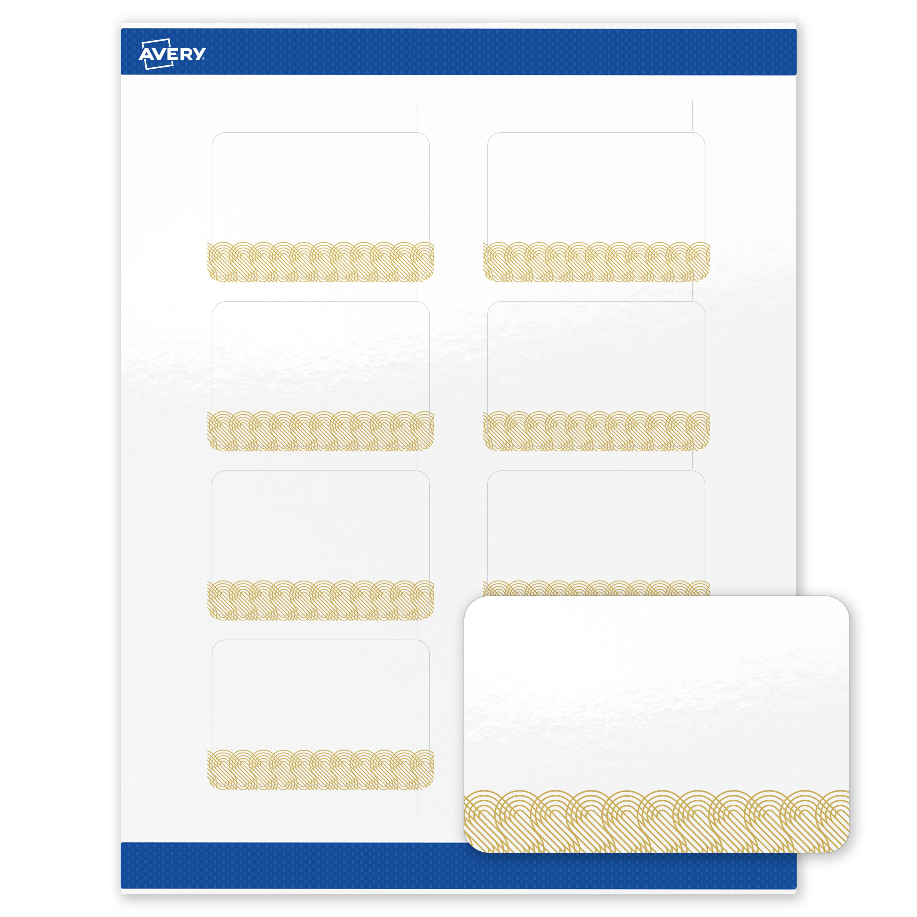 "Avery - Rectangle Labels, Gold Lace Trim Pattern, 2"" x 3"", Glossy, Gold Lace Trim - White" price history on PriceWatchPro