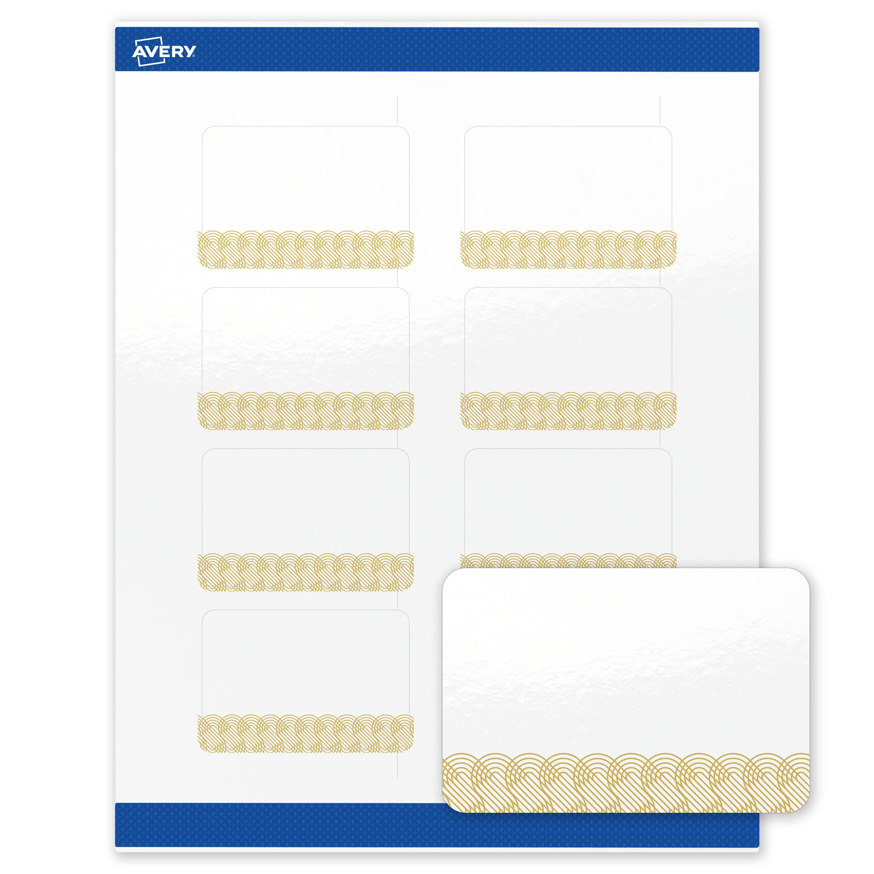 Front. Avery - Avery Rectangle Labels, Gold Lace Trim Pattern, 2" x 3", Glossy, Gold Lace Trim - White.