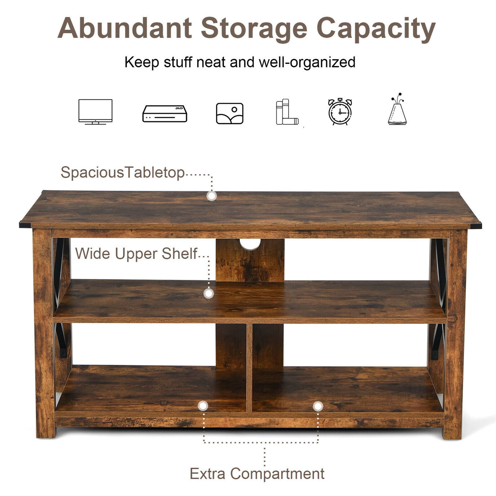 Abundant Storage Capacity  
Keep stuff neat and well-organized  

Spacious Tabletop  
Wide Upper Shelf  
Extra Compartment