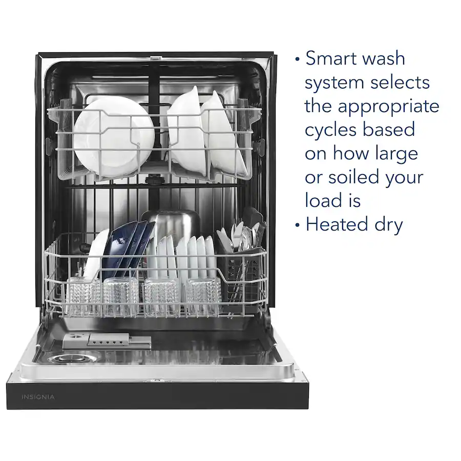 Insignia™ 24” Front Control Built In Dishwasher with Sensor Wash ...