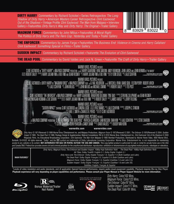 Back. Dirty Harry Collection   - BLU-RAY.