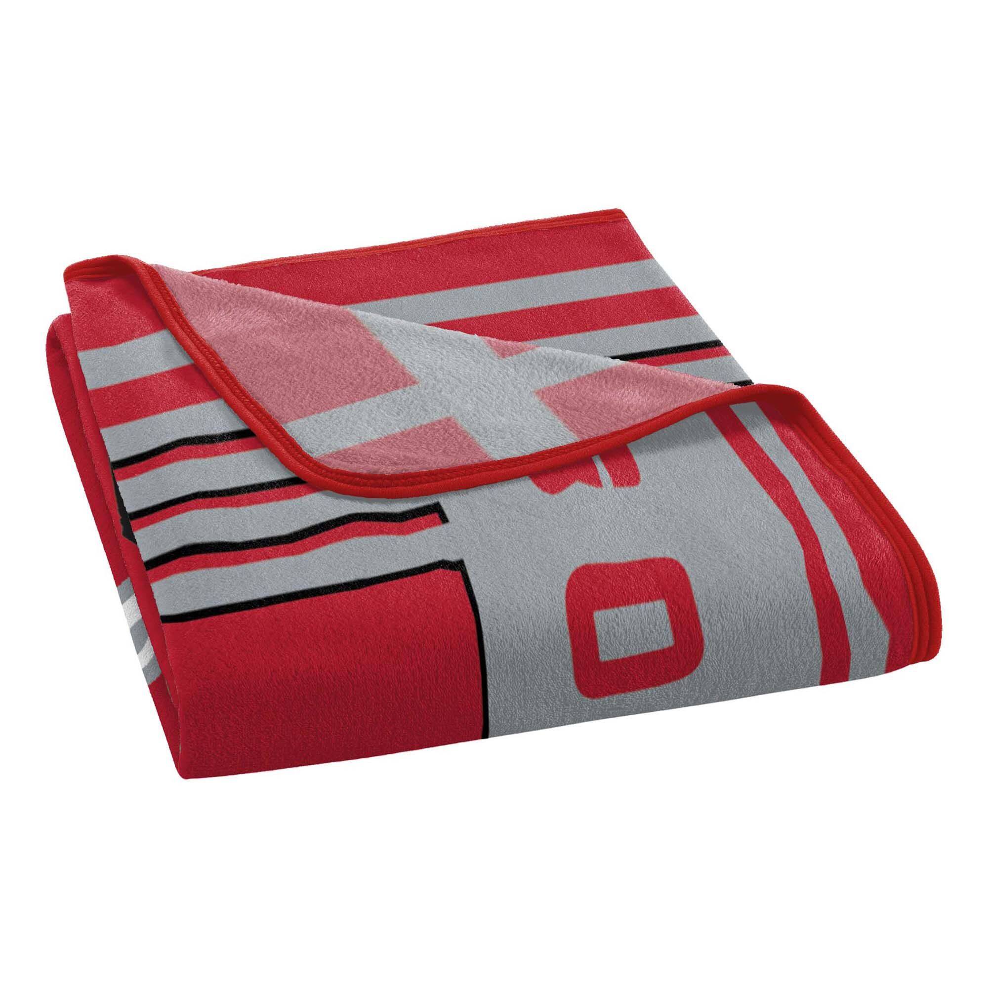 Back. Sweet Home Collection - NCAA Ohio State Buckeyes 46" x 60" Raschel Throw Blanket - Red.