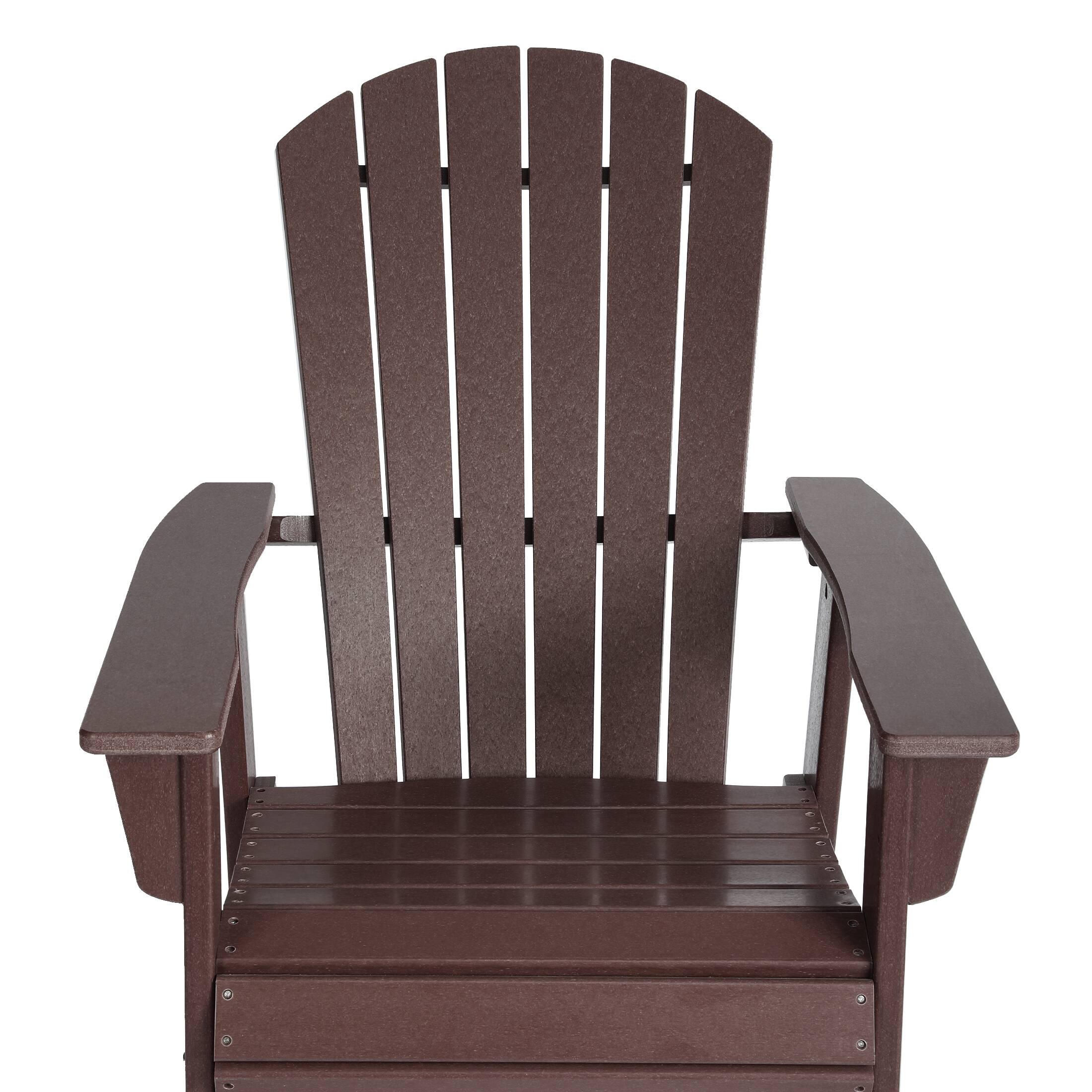 Alt View 4. WestinTrends - WestinTrends Dylan Outdoor Patio Shell-back Adirondack Dining Chair Weather Resistant - Dark Brown.
