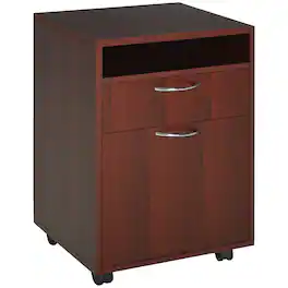 Homcom - Mobile Storage Cabinet Organizer with Drawer and Cabinet, Printer Stand with Castors