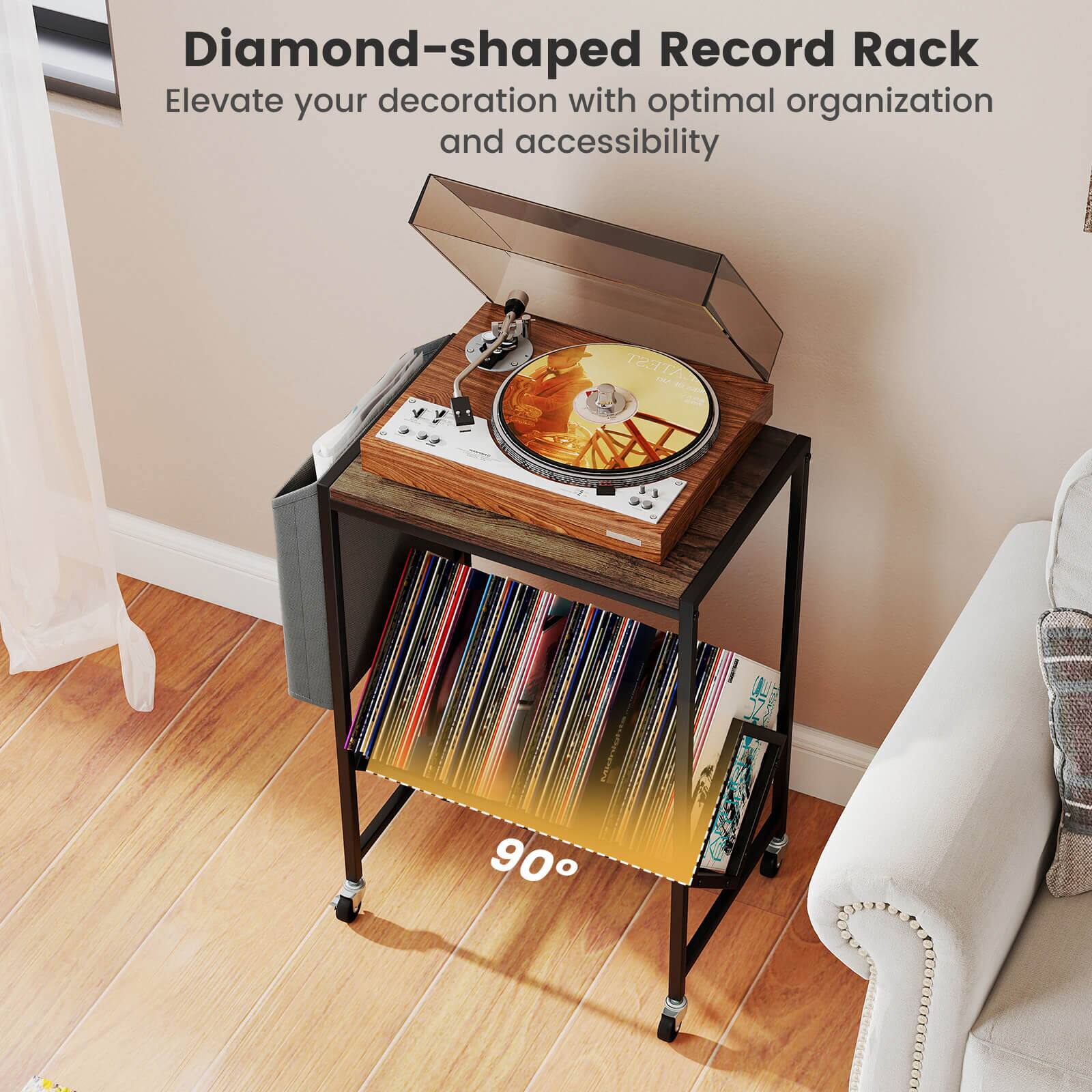 Diamond-shaped Record Rack  
Elevate your decoration with optimal organization and accessibility  

90°