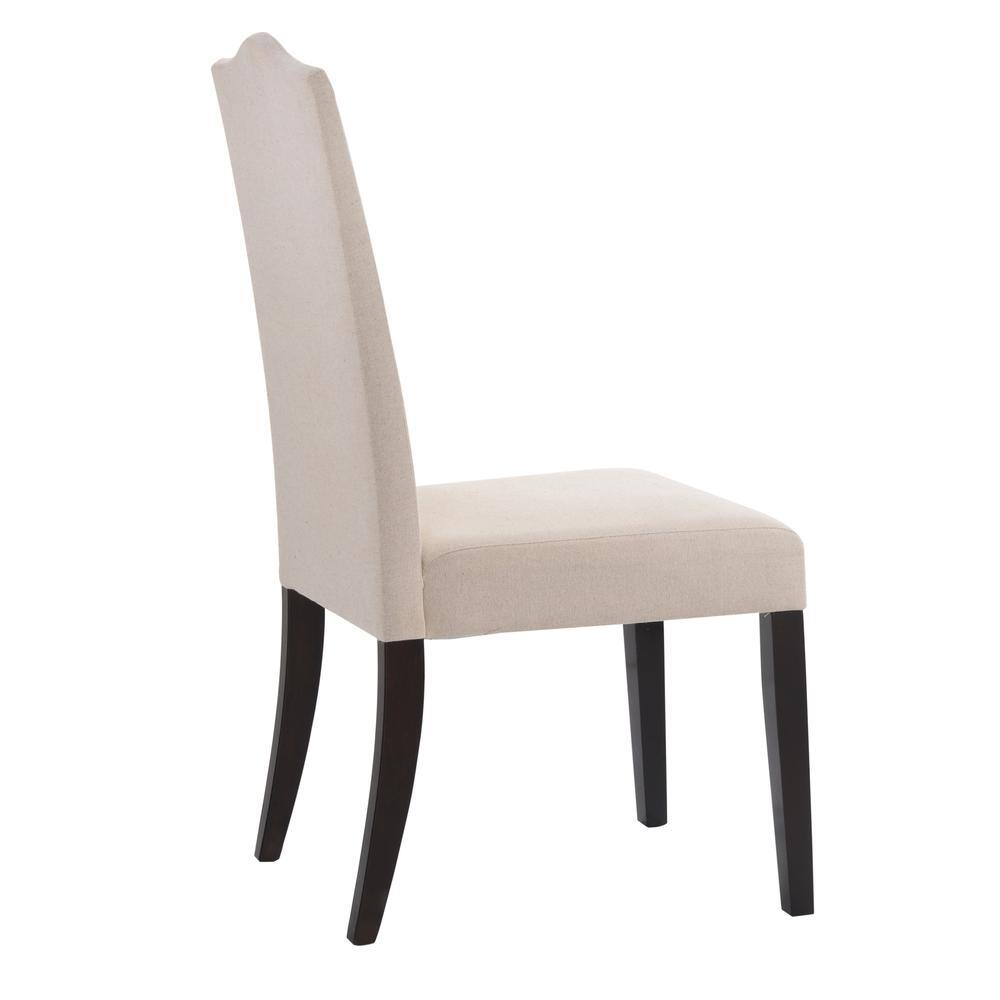 Alt View 1. Carolina Chair & Table - Romero Parson Chair - Espresso - Linen Upholstery - Brown.