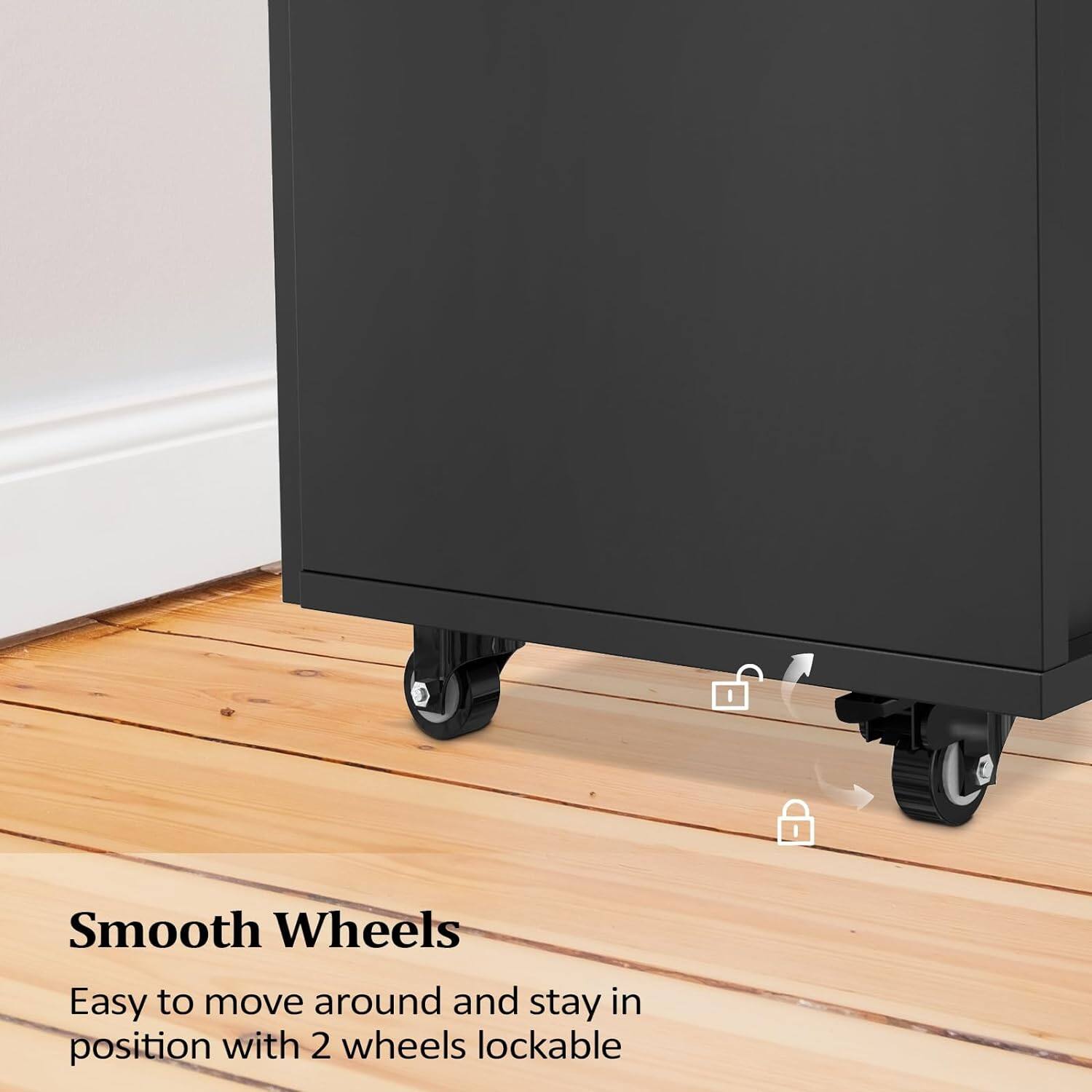 Smooth Wheels  
Easy to move around and stay in position with 2 wheels lockable