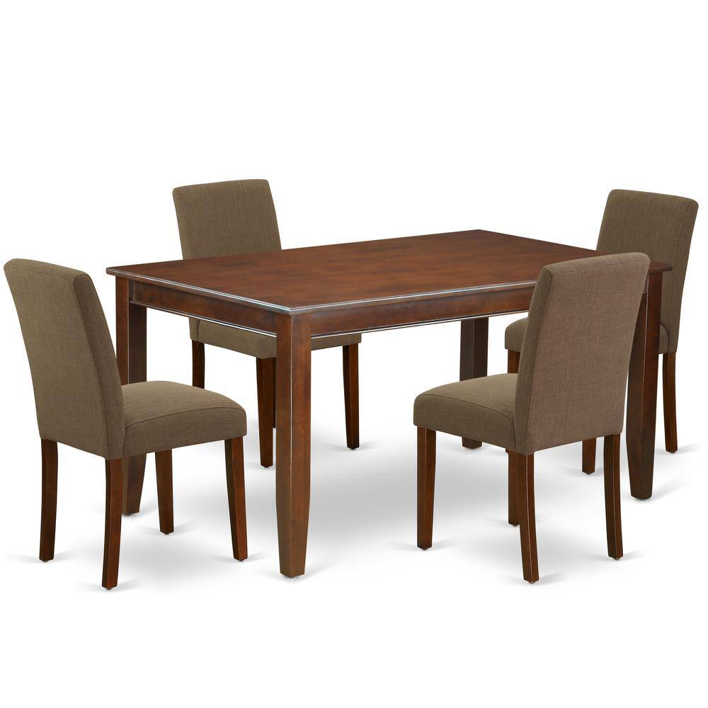 Back. East West Furniture - Dining Room Set Mahogany - Brown.