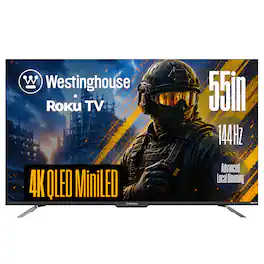 Westinghouse - 55 inch Mini-LED 4K Roku TV, 144Hz, VRR/ALLM, QLED, Dolby Vision, Local Dimming, AirPlay 2