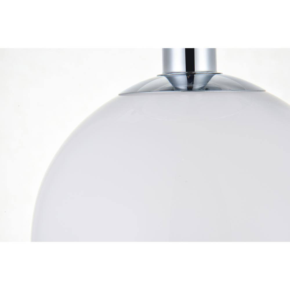 Left. Living District - Baxter 1 Light Chrome Flush Mount With Frosted White Glass - Chrome And Frosted White.